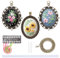 MWOOT 3 Pack Anhänger Stickerei Starter Kit mit Muster,DIY Handarbeit Halskette Anhänger Ohrringe Embroidery Starter Kit Cross Stitch Craft für Schmuck Sticken,Stil A