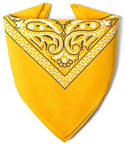 Karl Loven Bandana Orange 100% Coton Paisley Foulard Fichu Bandeau Tour de Cou Tête Echarpe Pastel Bracelet Homme Femme Enfant