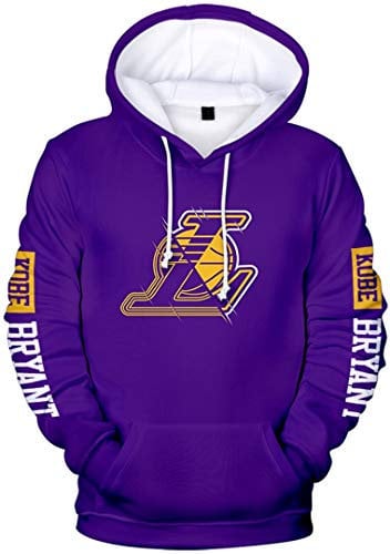 Silver Basic R.I.P. Spirito di Black Mamba Felpa con Cappuccio Originale Maglia Allenamento Basketball Jersey,Viola Logo L-4,L