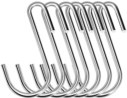 kinxuanda 30 Stück Premium Edelstahl S-Haken, S-förmige Haken zum Aufhängen von Küchenutensilien, Töpfen, Pfannen, Tassen, Pflanzen, Taschen, Jeans, Handtüchern