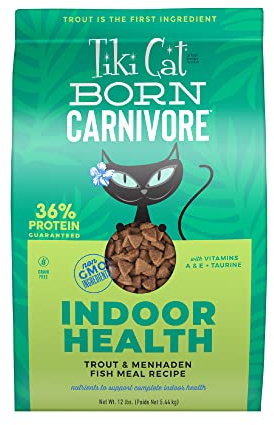 Tiki Cat Born Carnivore Indoor Health, Trout & Menhaden Fish Meal, 12 lbs Bag