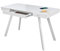 ATLASIO Designer-Schreibtisch mit Bluetooth-Lautsprechern & Wireless Charger, Schreibtisch 120x60 cm mit smartem Touchpad, USB- & AUX-Anschluss, für Home-Office & Büro, weiß