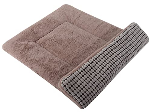 PET SPPTIES Hundebett Weiches und Warmes Matten Hundekissen Waschbarn kuschelig Umkehrbar Haustier Sofakissen PS085 (90X70 cm, Khaki)