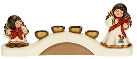 THUN - Portacandele Angeli - Ceramica - Linea Natale - Living, Arredare la Casa - 33x9x11,71 cm h