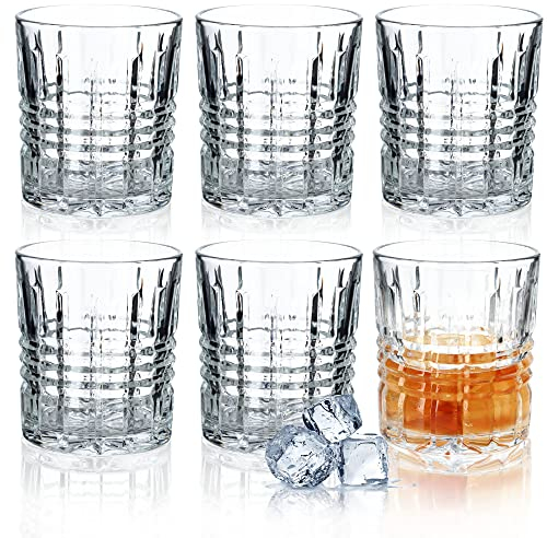 KADAX Whiskygläser 300ml, 6er Set, Trinkgläser für Whisky, Bourbon, Scotch & Cocktails, Elegante Tumbler mit schwerem Boden, Wassergläser aus Glas