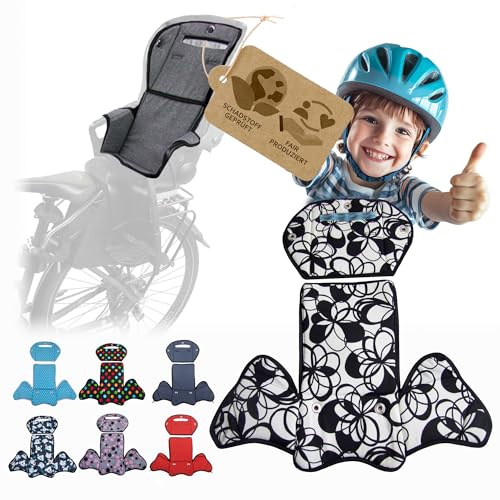 Ersatzbezug Sitzkissen Bezug [Auflage für Kinder Fahrradsitz] kompatibel mit Römer Jockey MOD 4 (schwarz weiß Kringel)