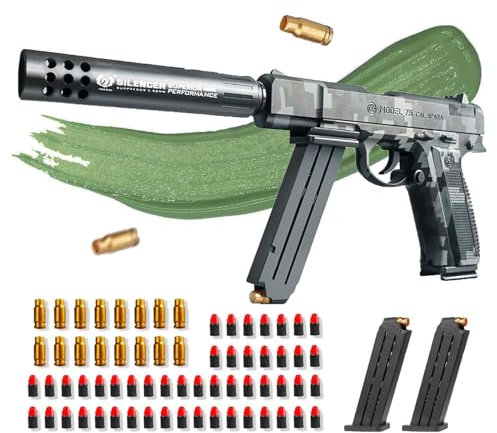 Pistola Giocattolo per Bambini, Pistola Giocattolo Blaster con Proiettile in Schiuma, Pistola Giocattolo Realistiche, Educativo Pistole Giocattolo per Bambini dai 14 Anni (Multicolore)