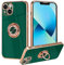 ZCDAYE Case for iPhone 14 Plus - Magnetic Ring Holder Stand, Gold Edge Electroplated Soft TPU Shockproof Case Cover - Green