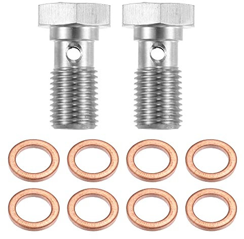 X AUTOHAUX 2 Stück AN3 3/8-24 Gewinde Turbo Bremsleitung Banjo Singel Bolzen Ersatz 20mm