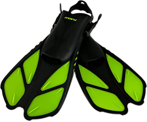 Maru Tauchflossen, Schnorchelflossen, verstellbare Schnallen, offene Ferse zum Schwimmen, Tauchen, Schnorcheln, Schwimmflossen, Reisegröße, kurz, Erwachsene, Herren, Damen, Kinder,