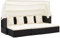 Keketa Gartenbett mit Dach Sofabett mit Sonnendach Sonnenliege Sofa Bett Gartenliege Sonnenbett Lounge-Bett Sofabett Sonnenbett mit Klapptisch Schwarz Poly Rattan