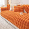 YWQJL Samt Sofaschoner 1 2 3 4 sitzer Sofabezug Kaninchen Plüsch Couch/Sofa Bezüge,Universelle rutschfeste Couch Bezug L-Form Sofaschoner Katze,Waschbar Sofaschutz,orange-70x150cm