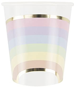 TIM & PUCE FACTORY 8 GOBELETS CARTON BABY LICORNE ARC-EN-CIEL 20CL