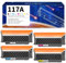 4er-Pack 117A Kompatibel als Ersatz für HP 117A Toner Set für Color Laser MFP 178nwg 179fwg 150nw 179fnw 150a 178nw W2070A W2071A W2072A W2073A Tonerkartusche (Schwarz Cyan Gelb Magenta)