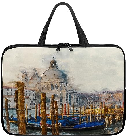 Surwin Laptop Hülle Tasche, Landschaft Muster Laptop Hüllen Wasserdicht Stoßfest Laptoptasche mit Griff und Reißverschluss Laptophülle Rundumschutz Notebook Sleeve (10 Zoll,Boot)