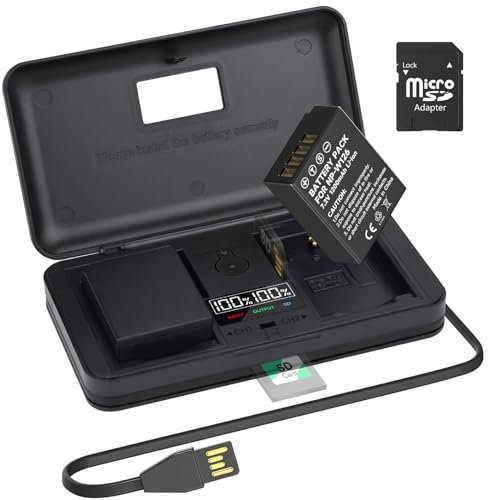 Lot de 2 batteries NP-W126 avec chargeur LCD – Câble de charge USB avec port de type C pour Fujifilm NP-W126 NP-W126s, Fuji FinePix HS30EXR HS33EXR HS50EXR X-A1 X-E1 X-E2 X-M1 X-Pro1 X-T1 X -T2