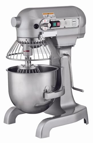 METRO Professional Batteur-mélangeur planétaire GPM1010, fonte d'aluminium/acier inoxydable, 46 x 39 x 61 cm, 10 L, 3 vitesses, 550W-230V, argenté