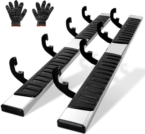 VEVOR Trittbretter, 6-Zoll-Trittbretter, kompatibel mit 2019–2023 Chevy Silverado/GMC Sierra 1500/2020–2024 Silverado/Sierra 2500/3500HD Crew Cab, 201 Edelstahl-Seitentrittbretter, 227 kg, 2-teilig