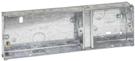 Generic 2G+1G 35mm Metal Back Box Electrical Socket Switch Recessed Wall Pattress 2G+1G Flush Mount 35mm Metal Back Box Dual - 1PACK