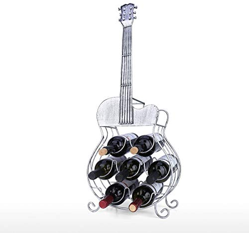 Weinregal 7 Gitarren große Gitarrendekoration modernes Kunsthandwerk zur Präsentation und Aufbewahrung Heimdekoration