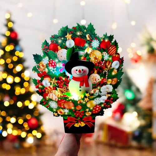 APOTODITO Weihnachtskarten mit Musik, Weihnachtsblumenstraußen Christmas Bouquet 25cm, Weihnachtsgeschenkkarten mit Umschlag, Weihnachtsdeko Frauen Kinder