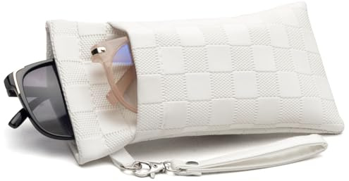 Face Shadow Brillenetui Weich für 2 Brillen Damen Herren Sonnenbrille Etui | Brillentasche mit Schnappverschluss, Sunglasses Glasses Case, mit Brillentuch, Brillenschutz