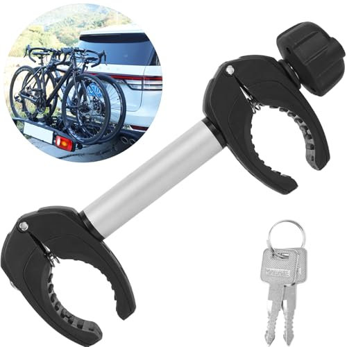 Warmfay Silber Rahmenhalter Lang 32 cm, Abschließbar Ahrradrahmenhalter, für U-Bügelrohr: Ø 2,5-3,0 cm, Universal Ersatzhalter Fahrradträger für Alle Gängigen Heckträger