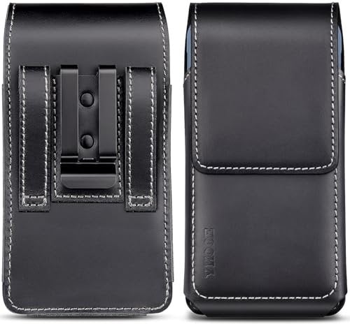 ykooe Leder Handy Gürteltasche, (Echtem Serie) Herren Gürteltasche für iPhone 16 15 14 13 12 11 Pro Max/Plus Samsung Galaxy S23 S24 Plus - XL/Schwarz