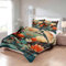 Lotus Bettdecke 240x220 4 Jahreszeiten - Bettdecken Asiatischer Stil - Ganzjahresdecke Natur - Waschbare Bettdecke ohne Bezug Nutzbar - Wende Muster Steppdecke mit 2 Kissenbezug - U-742