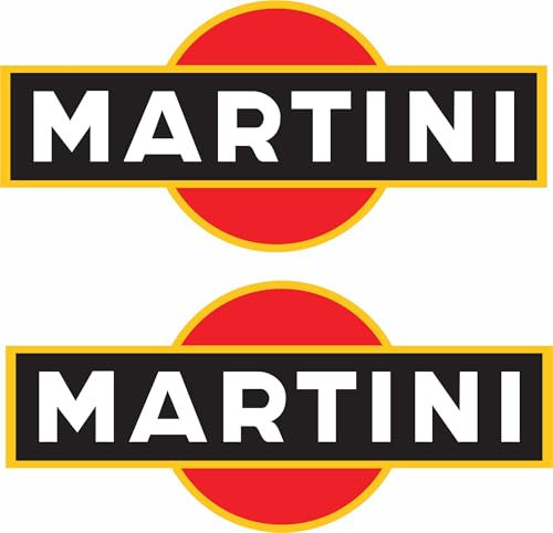 Pure Print Cut Martini Auto Aufkleber Set – 17 cm, 2 Stück Sponsoren Sticker für Auto & Motorrad – Hochwertige Wetterfeste Racing-Dekoration (Rund)