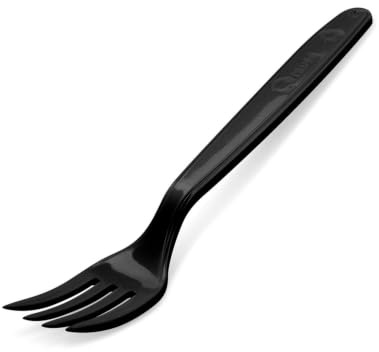 VEPATIM 100 Mehrweg Gabel 18,5 cm schwarz wiederverwendbar 125 Waschzyklen PP
