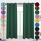 Flei Gardinen, Vorhang Blickdicht, Thermovorhang Kälteschutz, Gardinen Wohnzimmer, Dunkelgrün, 120x140cm（HxB）, 1er Set