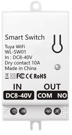 Boddceto Modulo Interruttore A Contatto Pulito Tuya Smart WiFi 10A Relè Interruttore DIY Universale per La Casa Funziona con Smart Life DC 8-40 V