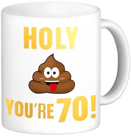 Sheinly 70th Birthday Gift for Men Women, Funny Gag Novelty 70th Gift for Dad Mum Husband Wife Bestie Friend Uncle Brother Coworker 11oz Coffee Mug