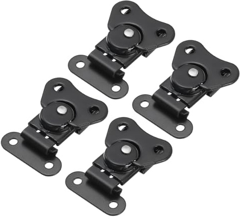 QUARKZMAN 4Pcs Verrou Papillon à Ressort 1.97 Pouce en Alliage Noir | Verrou Papillon à Ressort pour Boîte Valises Coffre en Bois