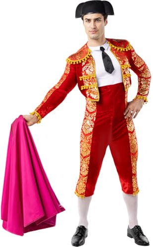 Funidelia | Stierkämpfer Kostüm für Männer für Herren Berufe, Stier, Stier, Lustige & Ausgefallene - Kostüm für Erwachsene & Verkleidung für Partys, Karneval & Halloween - Größe XL - Rot