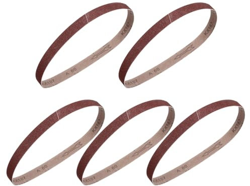 sourcing map 25mm x 762mm Sanding Belts, 5 Pcs 80 Grits Aluminum Oxide Abrasive Belt Sander File Belt for Woodworking, Metal Polishing, Knife Sharpener