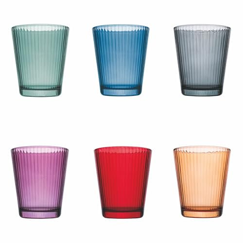 Villa d'Este Home Tivoli 1996 Lot de 6 verres à eau 350 ml en verre, Nice Color
