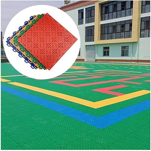 QUSYZD Baldosas modulares entrelazadas para Suelo Deportivo, Resistentes al frío y a Las Altas temperaturas, para estadios y áreas de Juego, 33 x 3, Color Verde, 5 unidade,Green-5PCS