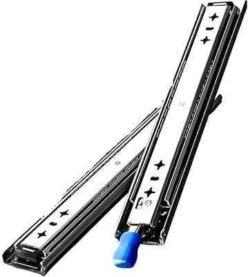 1pair 53MM Duty Drawer Slides with Lock Extension Ball Bearing Locking Rails Glides(400mm(16inch))