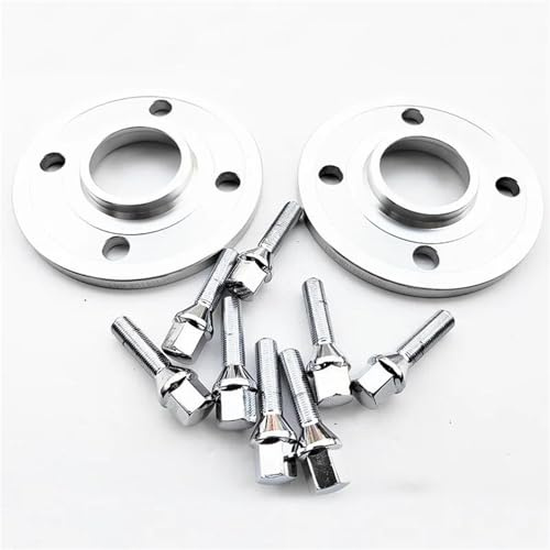 Hubcentric Wheel Spacers 10MM/12MM Hubcentric 65.1MM Alloy Adapter WHEEL SPACER 4x100 with 12x1.25 cone bolts for Peugeot 206/2008/207/208/306/307/308/30 Hubcentric Forged Spacer(10mm silver)
