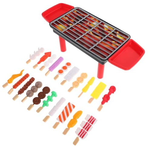 FRCOLOR 20pcs Bbq Grill Playset with Realistic Pretend Play Food Accessories Interactive Outdoor Cooking Game for Versatile Kitchen Role Play Set