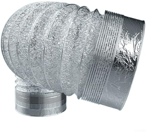 UrbanHui 150mm Flexible Aluminium Ducting 1.5m Insulated ducting Pipe, High Temperature Resistant Ventilation Pipe for Extractor Fan, Dryer Vent, Cooker Hood