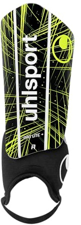 uhlsport Pro Lite Plus Schienbeinschoner – ultraleichte Fußball Schützer mit Knöchelbandage, Flex Lines & hoher Aufpralldämpfung