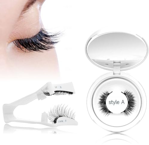 Magnetic Eyelashes Kit with Applicator, Reusable Natural False Lashes No Glue Needed, Easy to Wear & Remove for Daily Use (Style A)