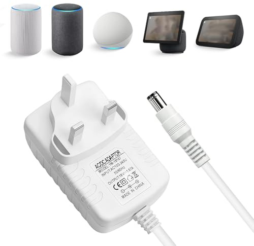 18V 1.67A 30W Power Adapter for Echo Show 1.5M Power Cable Adapter | Compatible with Echo Show 8 10 15 21 Echo Show (2.Gen) Alexa Echo (3rd 4th Gen) Echo Plus (2.Gen)