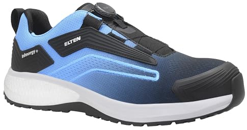 ELTEN Sicherheitsschuhe Tornado XXSW BOA Black-Blue Low ESD S1PS für Damen & Herren, Carbonkappe, leicht, atmungsaktiv