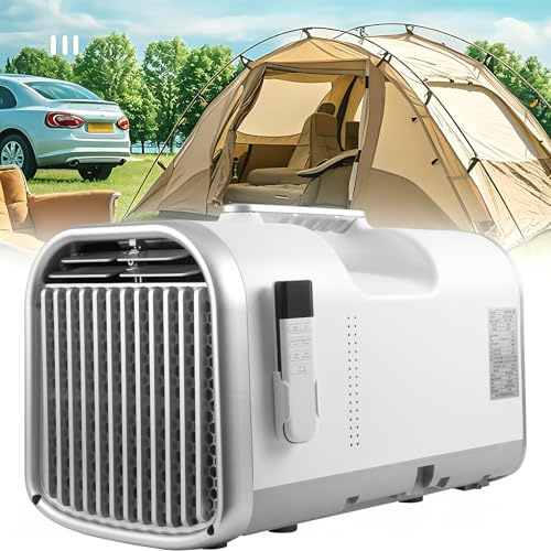 KPOUYYDS 5100 BTU Climatizzatore Portatile da Campeggio per Tenda e Camper, Condizionatore DC con Compressore GMCC, Auto-Evaporante, Timer e modalità Sleep per Furgone, Camion, Piccoli Ambienti V1pro
