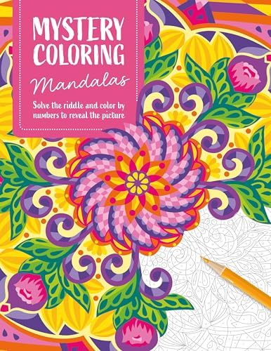 Mystery Coloring Mandalas: Solve the riddle and color by numbers to reveal the picture