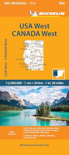 Michelin USA West, Kanada West: Straßen- und Tourismuskarte 1:2.400.000 (MICHELIN Regionalkarten, Band 585)